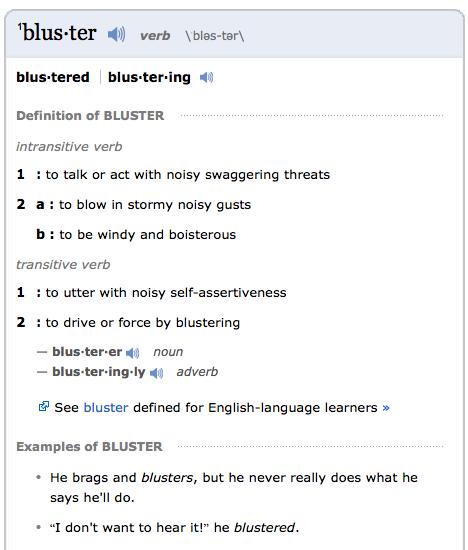 bluster meaning in english