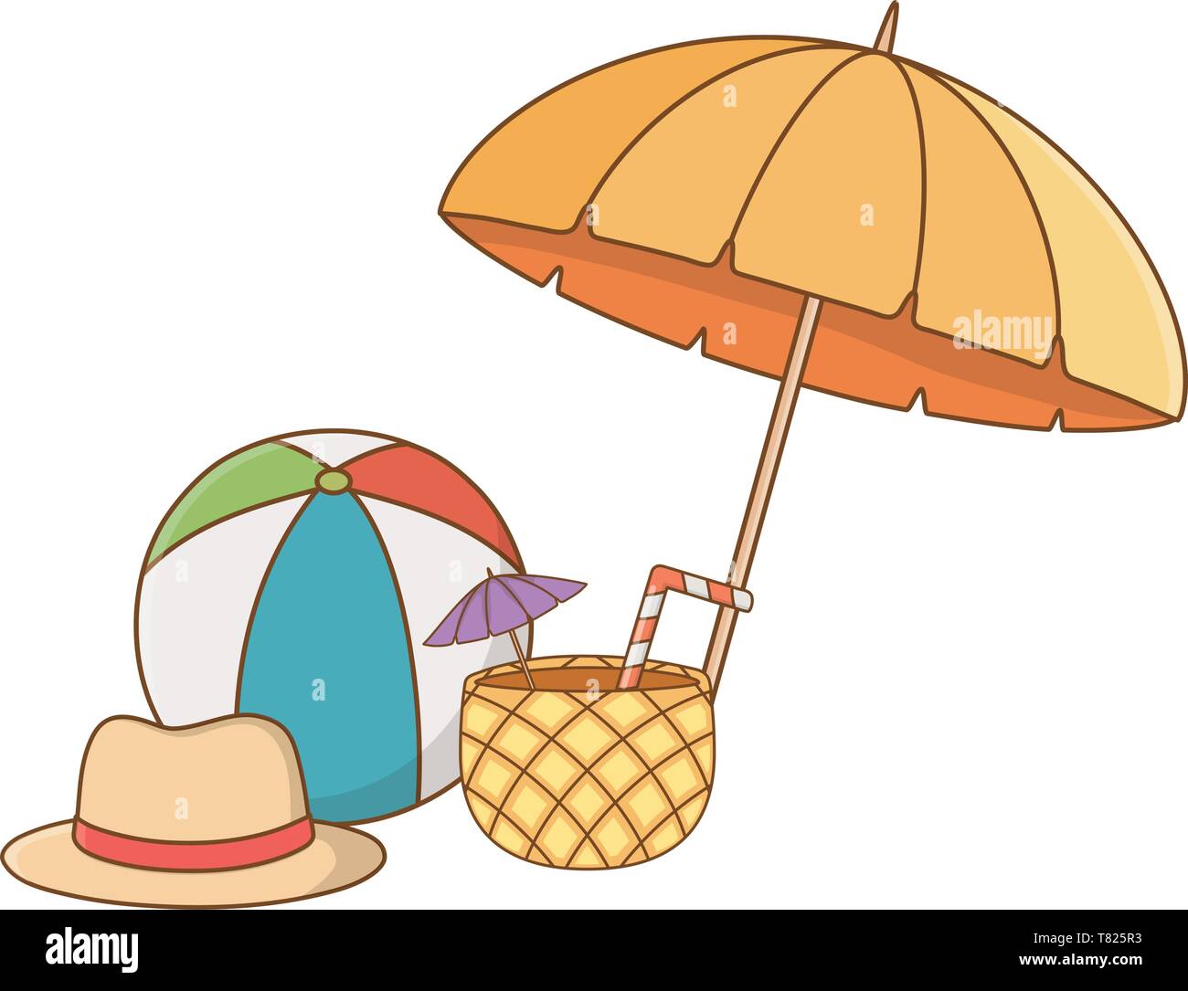 summer umbrella cartoon