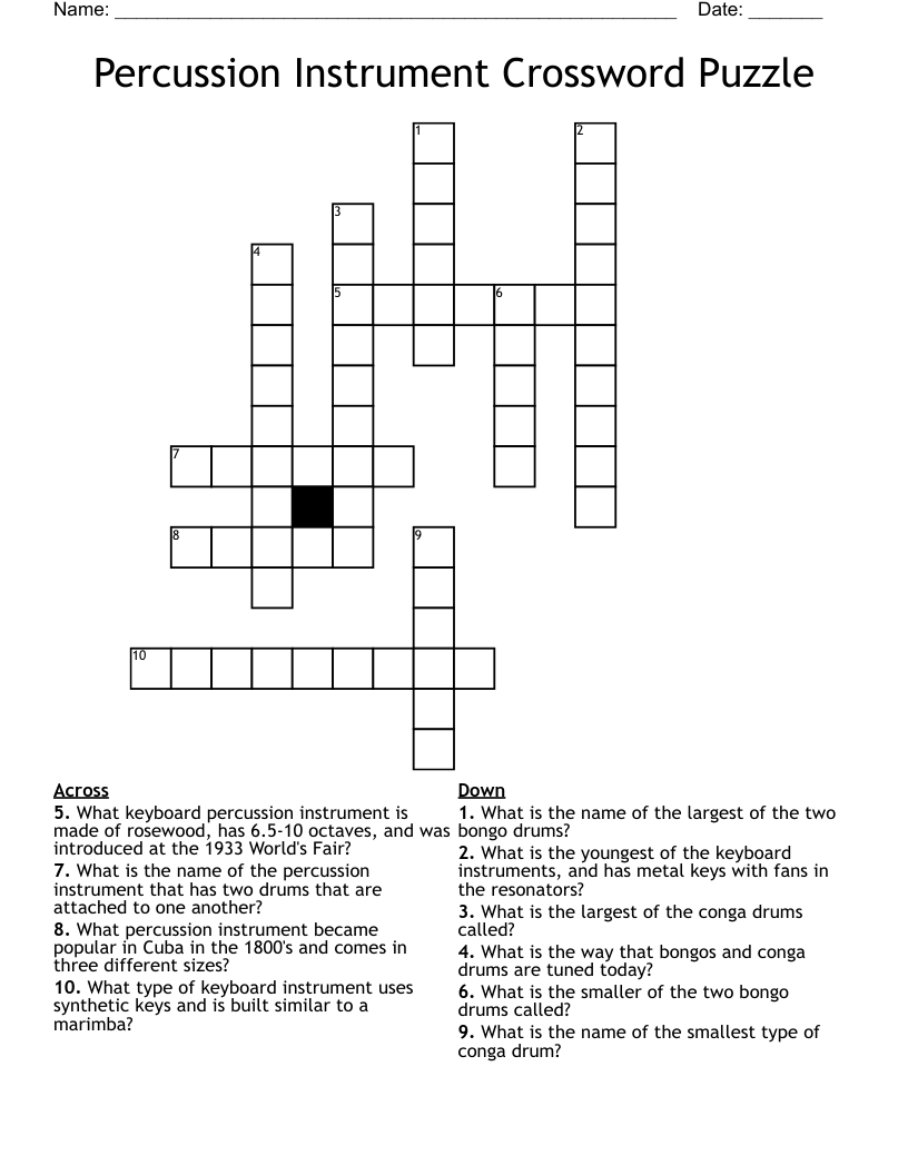 percussion instrument crossword