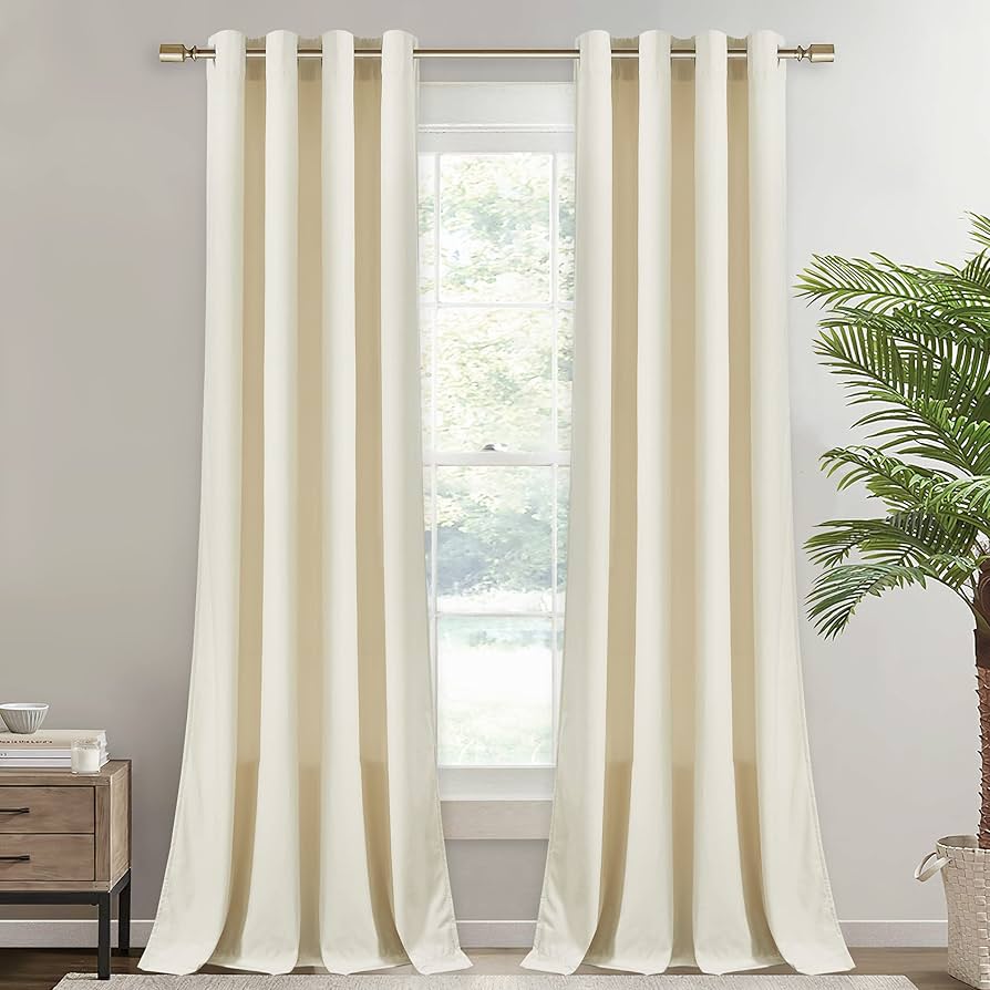 long cream curtains