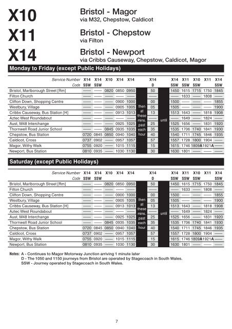 bus bristol timetable