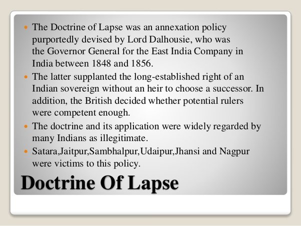 who implemented the doctrine of lapse