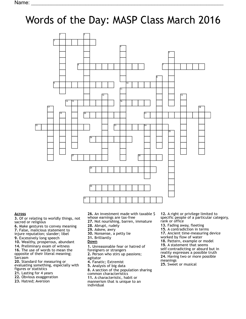 slander crossword clue