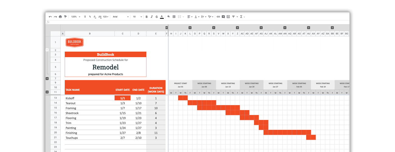 google docs gantt chart template