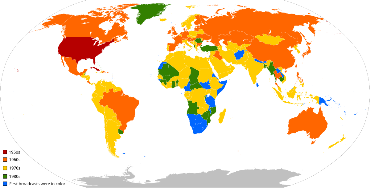 list of programs broadcast by colors