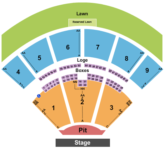 seat number glen helen amphitheater seating chart