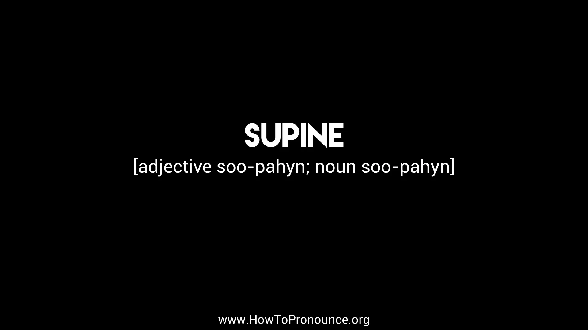 supine pronunciation