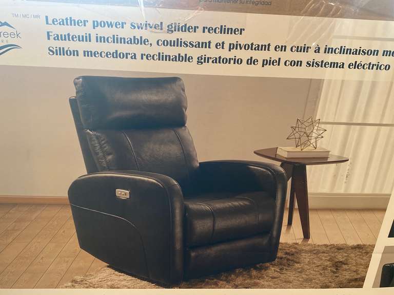 gilman creek leather power swivel glider recliner