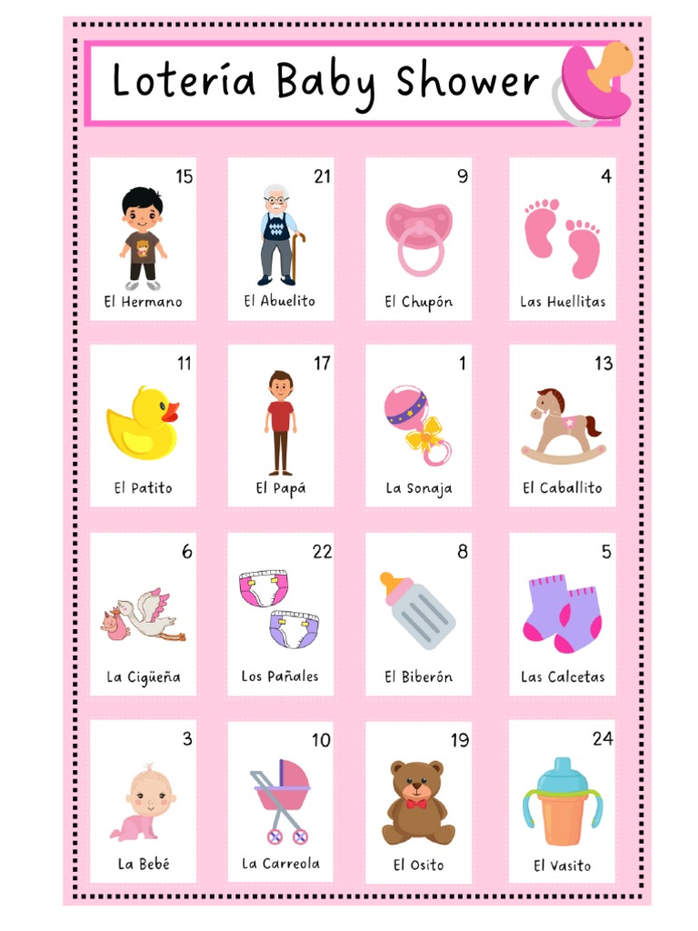 loteria baby shower pdf