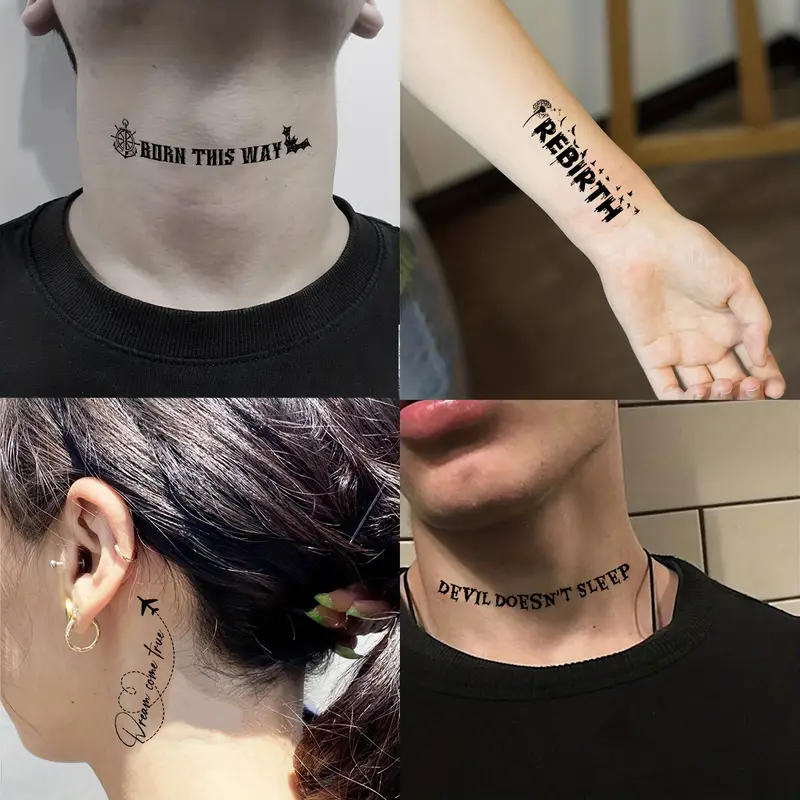 letras mujer tatuajes en el cuello