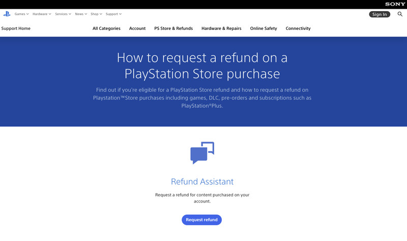 how to get playstation store refund