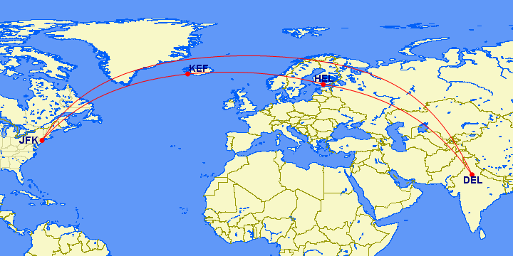 delhi to new york flight duration