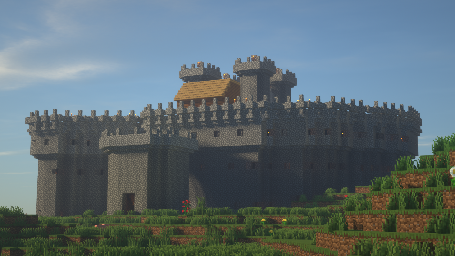 minecraft cobblestone castle