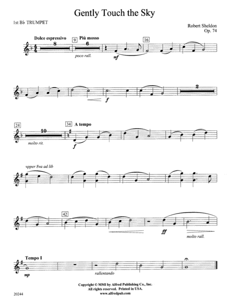 touch the sky trumpet sheet music