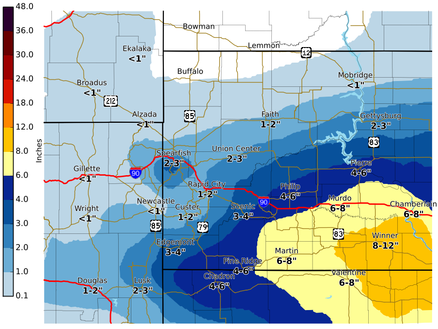 south dakota weather forecast