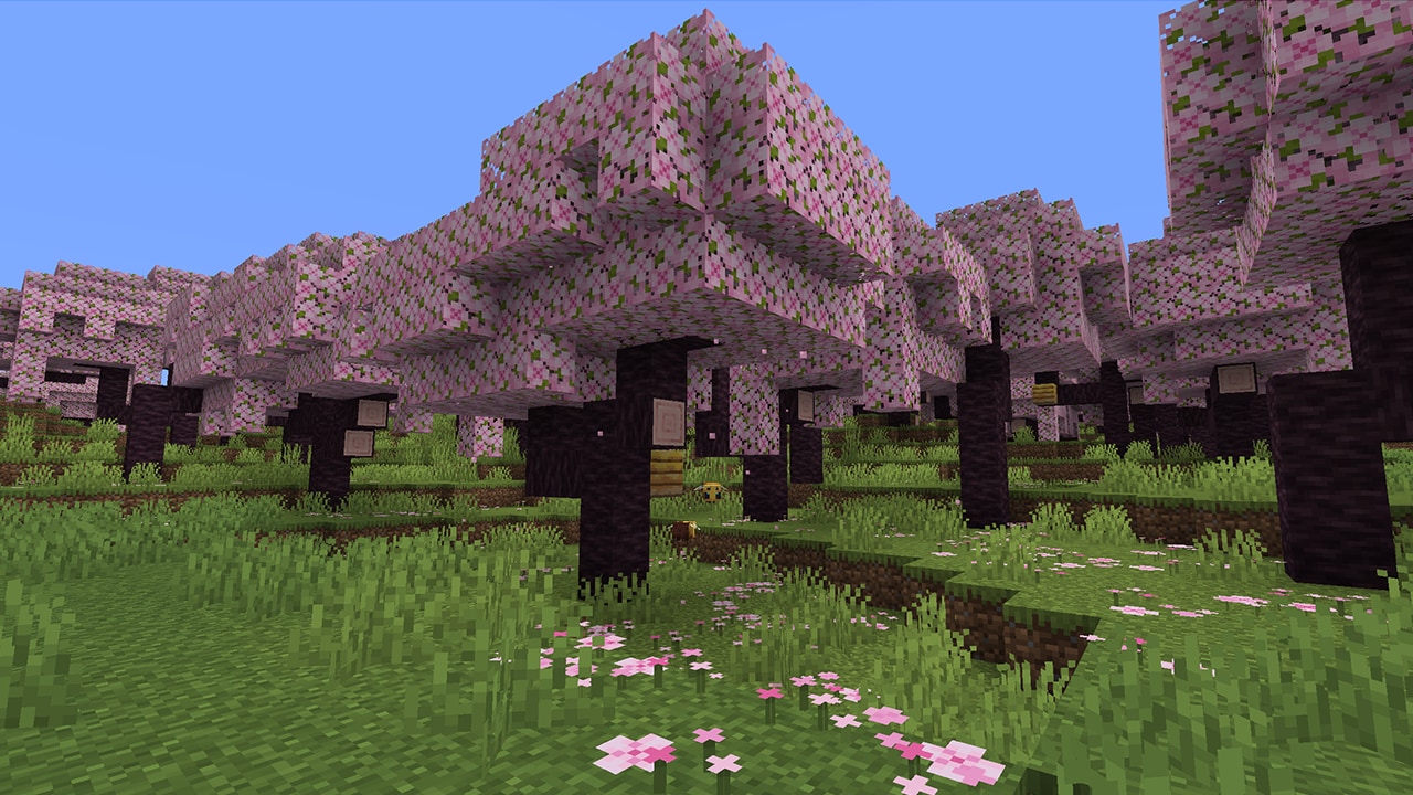 sakura trees minecraft