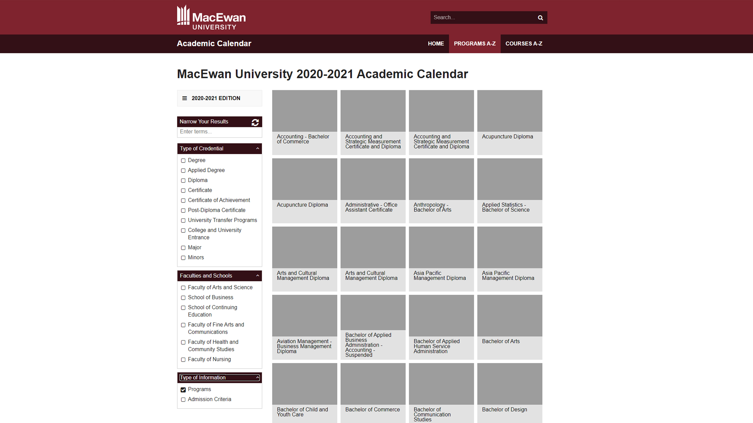 macewan calander