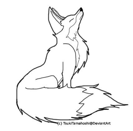 outline picture of fox