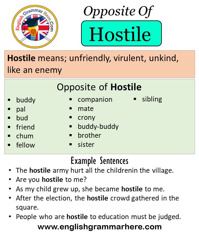 hostile antonym