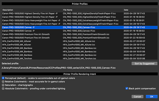 icc profiles for canon pro 1000