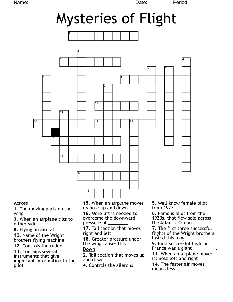 flight structure crossword clue