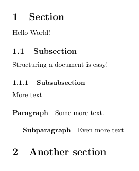 subsection latex