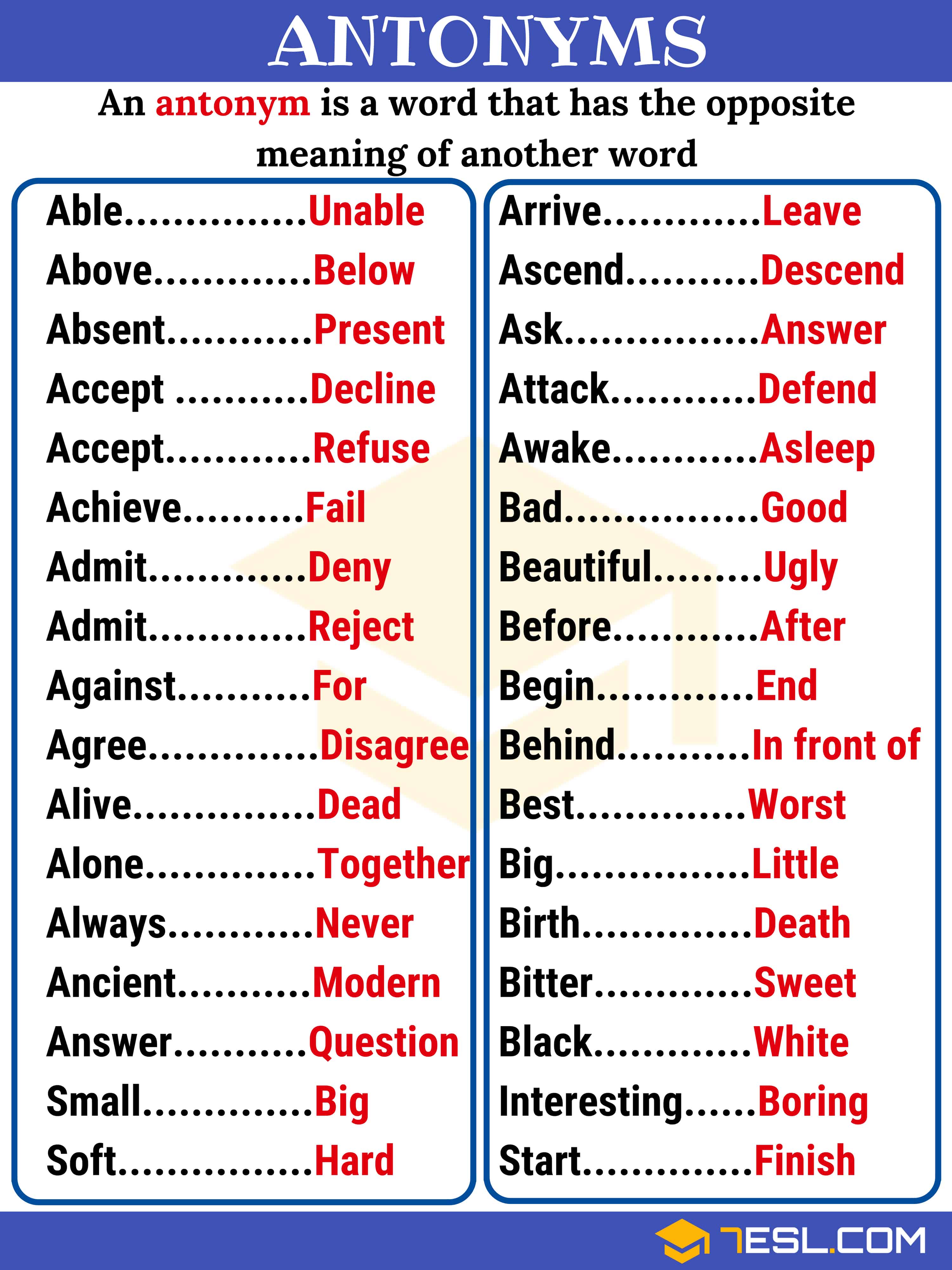 antonyms name