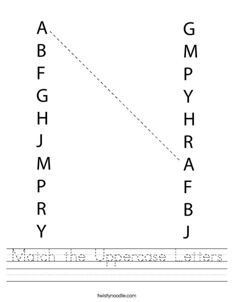 match the same letters worksheet