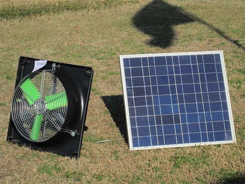 solar greenhouse fan