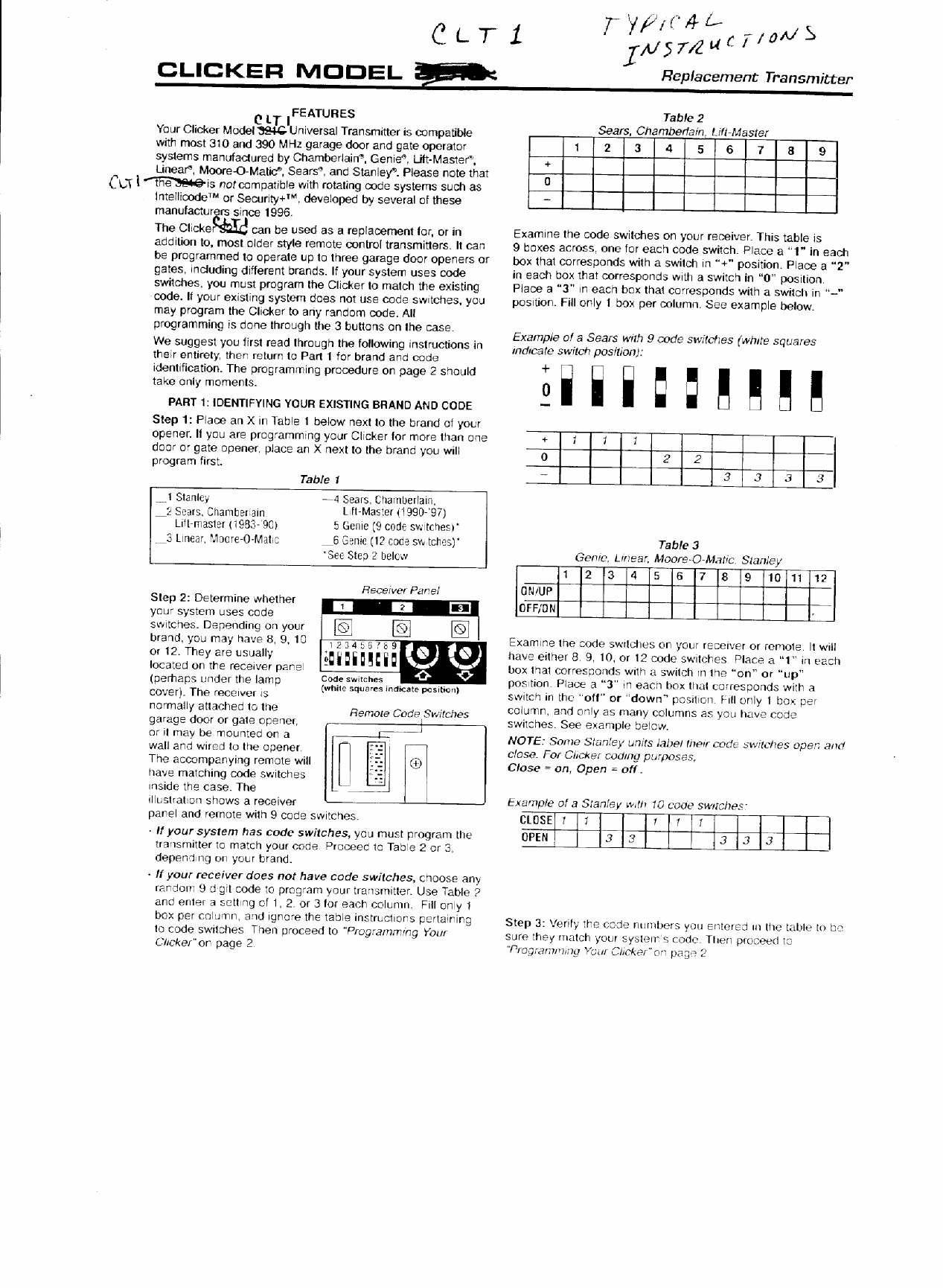 chamberlain clicker manual