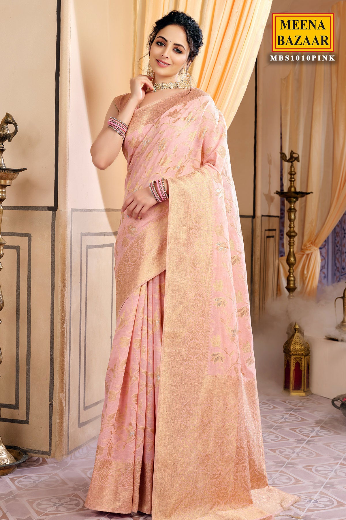 meena bazaar organza saree