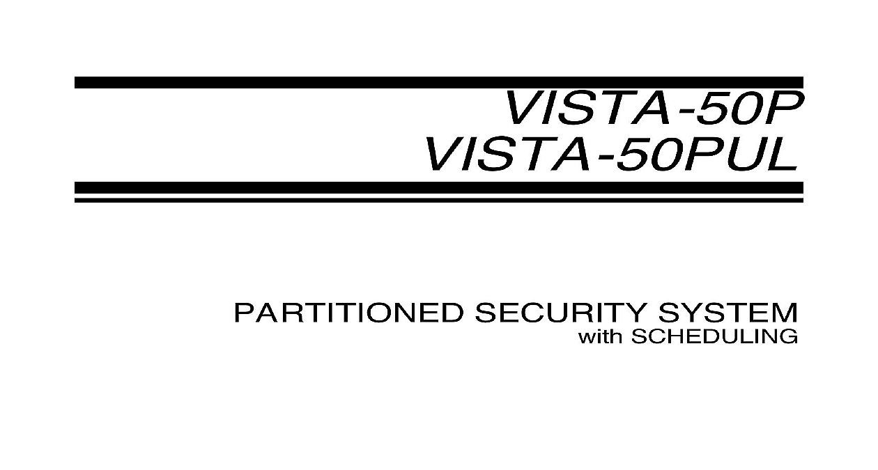 vista 50 programming manual