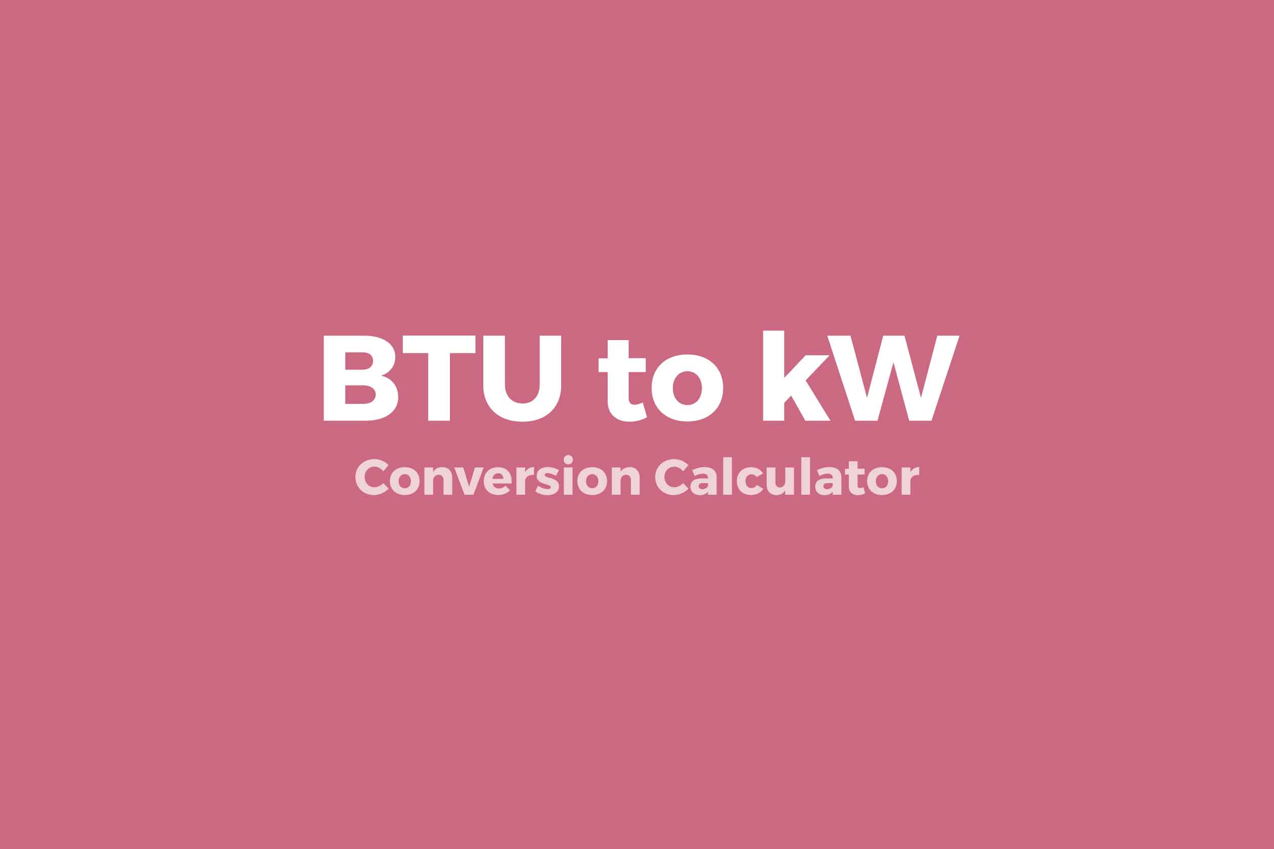 convert btu to kw