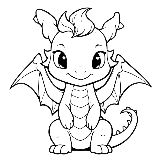 dragon kawaii para colorear