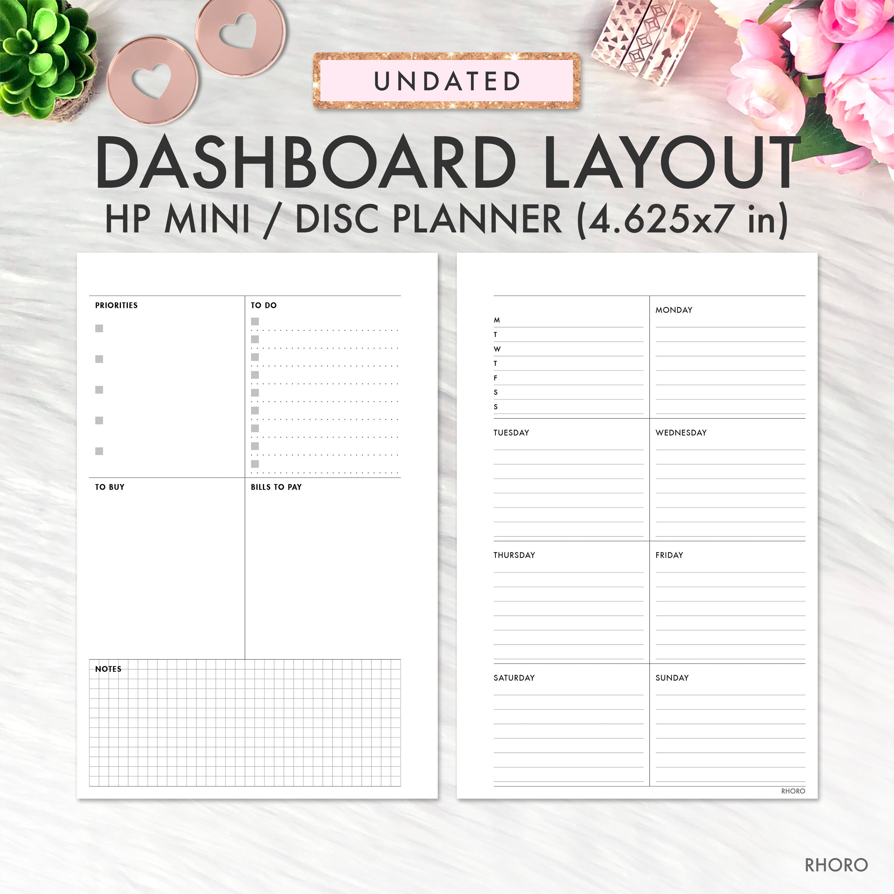 happy planner mini dashboard