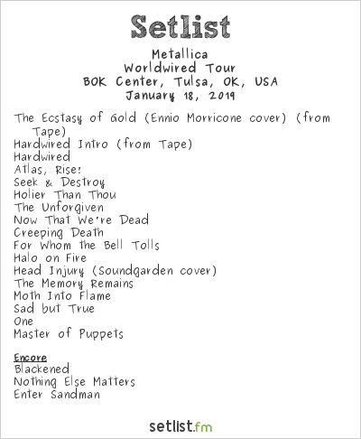 metallica setlists