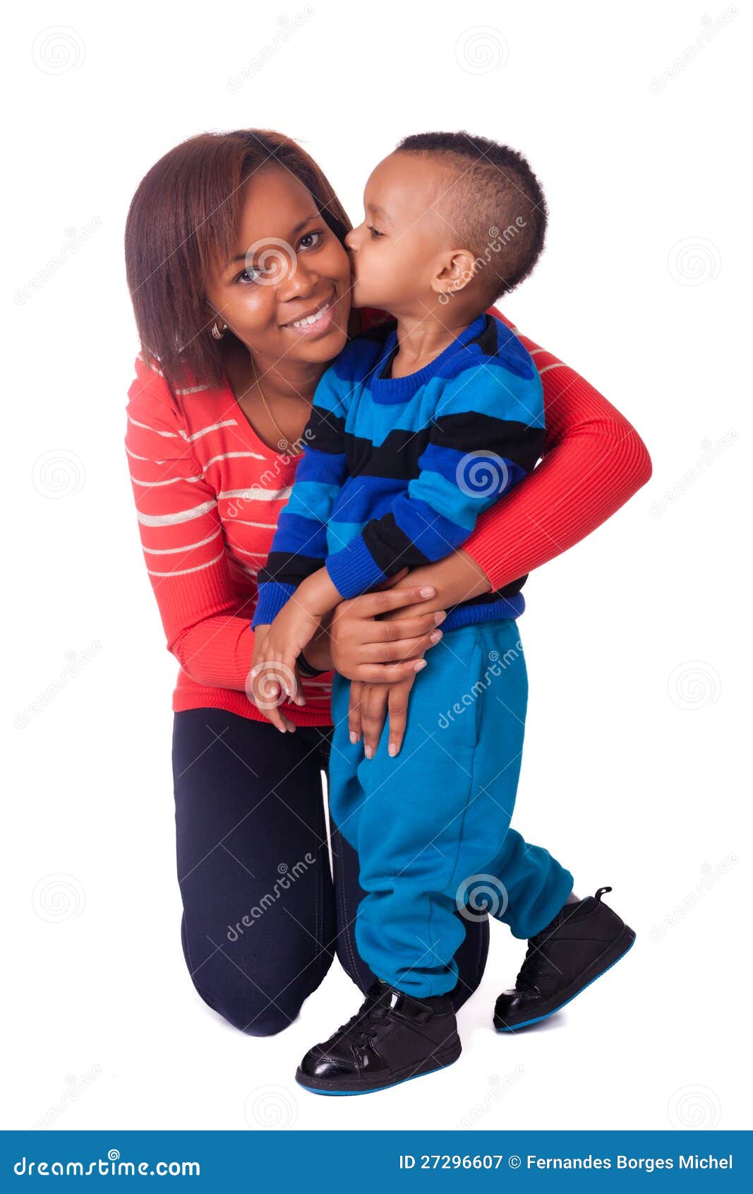 kissing mom and son