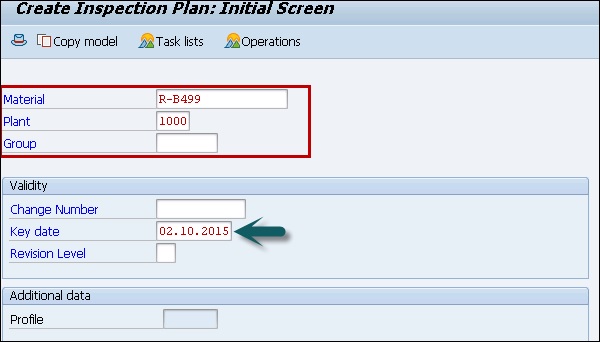 sap inspection plan