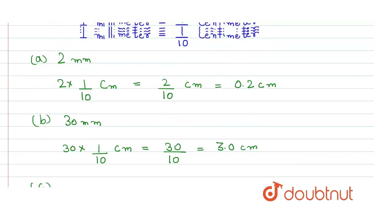 express the following as cm using decimals