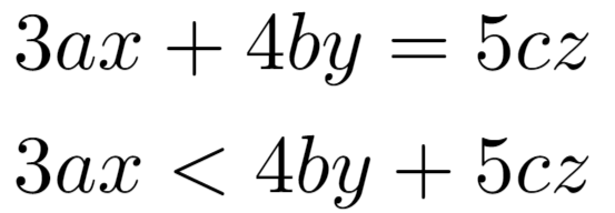 space math mode latex