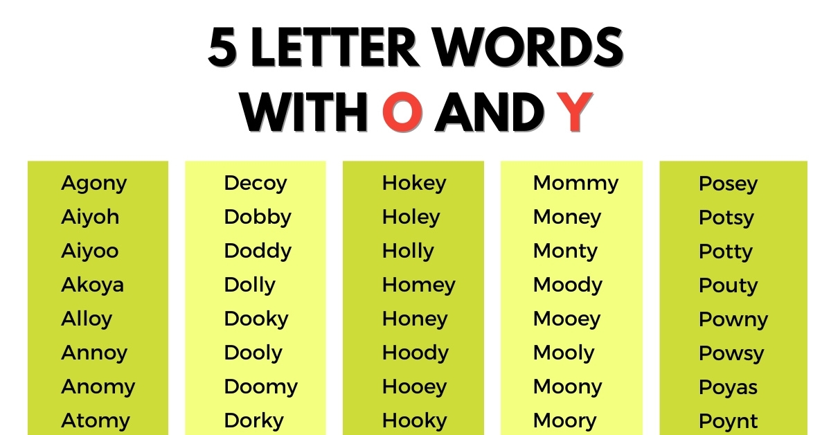 five letter words second letter o