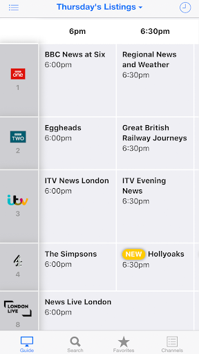 english tv guide tonight