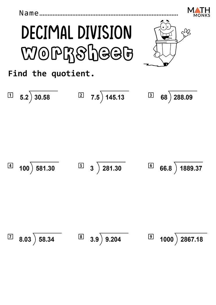 dividing decimals exercises