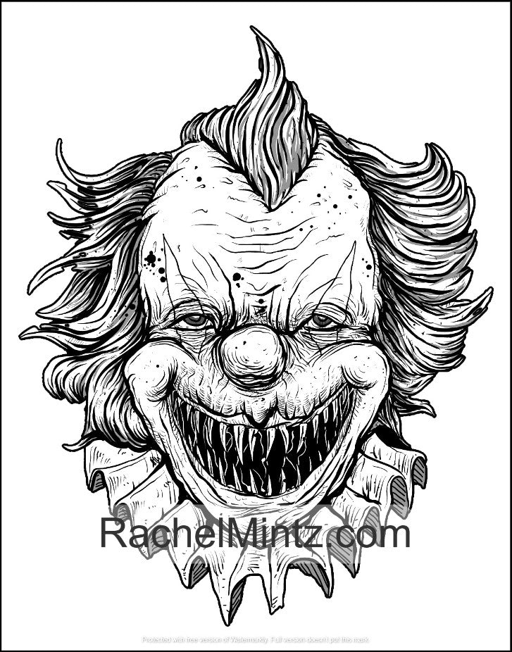 scary clown coloring pictures