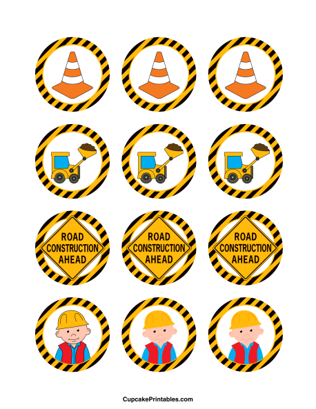 construction cupcake toppers