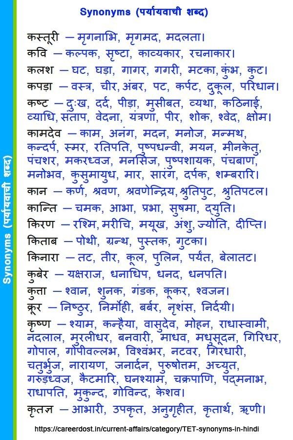 ancient synonyms in hindi