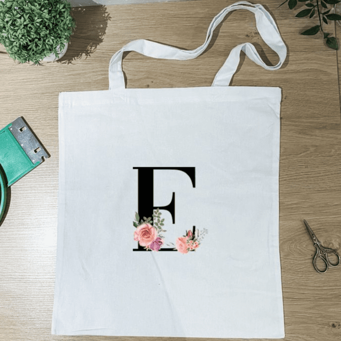 initial canvas bag