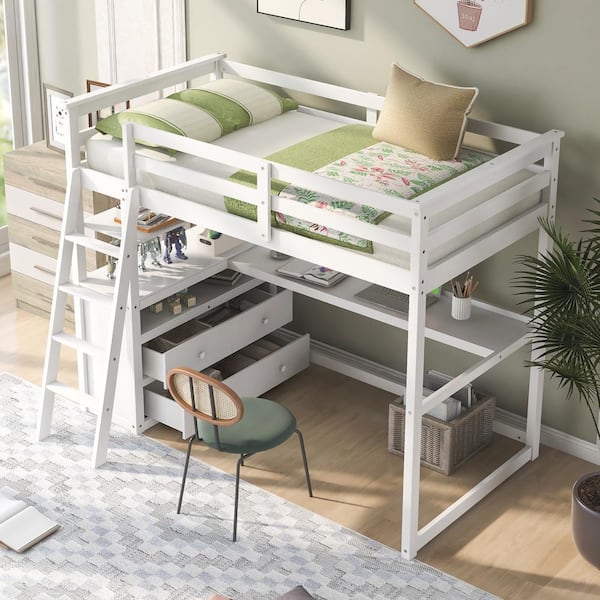 twin loft bed with desk