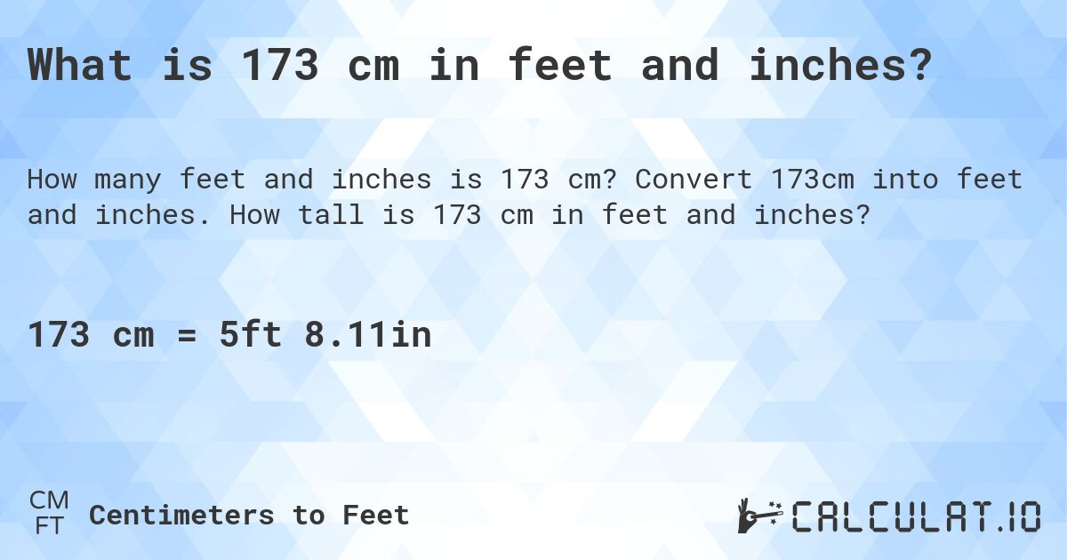 173cm to ft inch