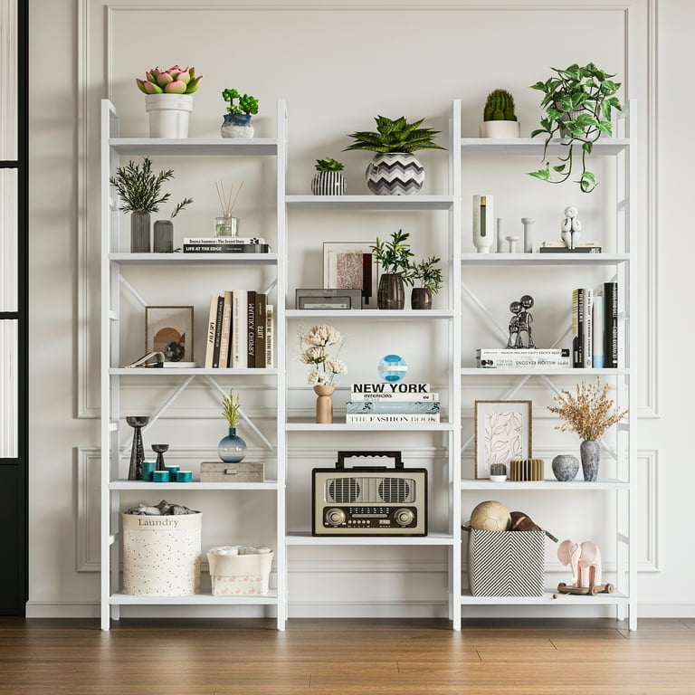 white open bookshelf